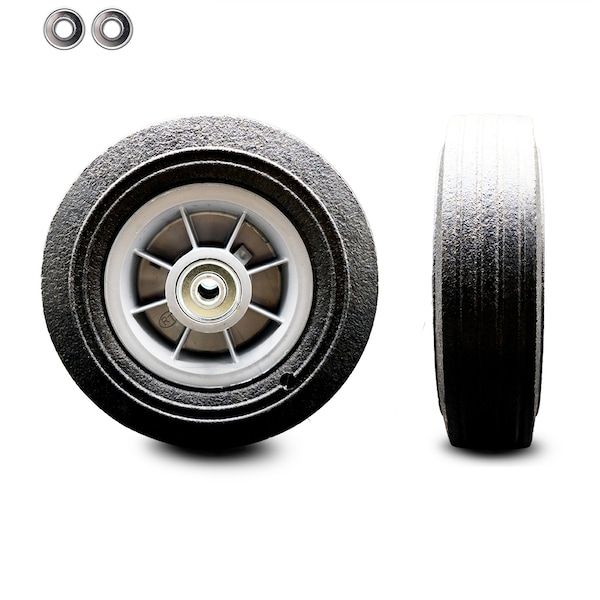 Service Caster 8" x 2.5" Flat Free Hand Truck Dolly Wheel Only w/2.5" Centered Hub&Ball Bearing SCC-SNB825-CPR-2.5HL-BRGKIT - main